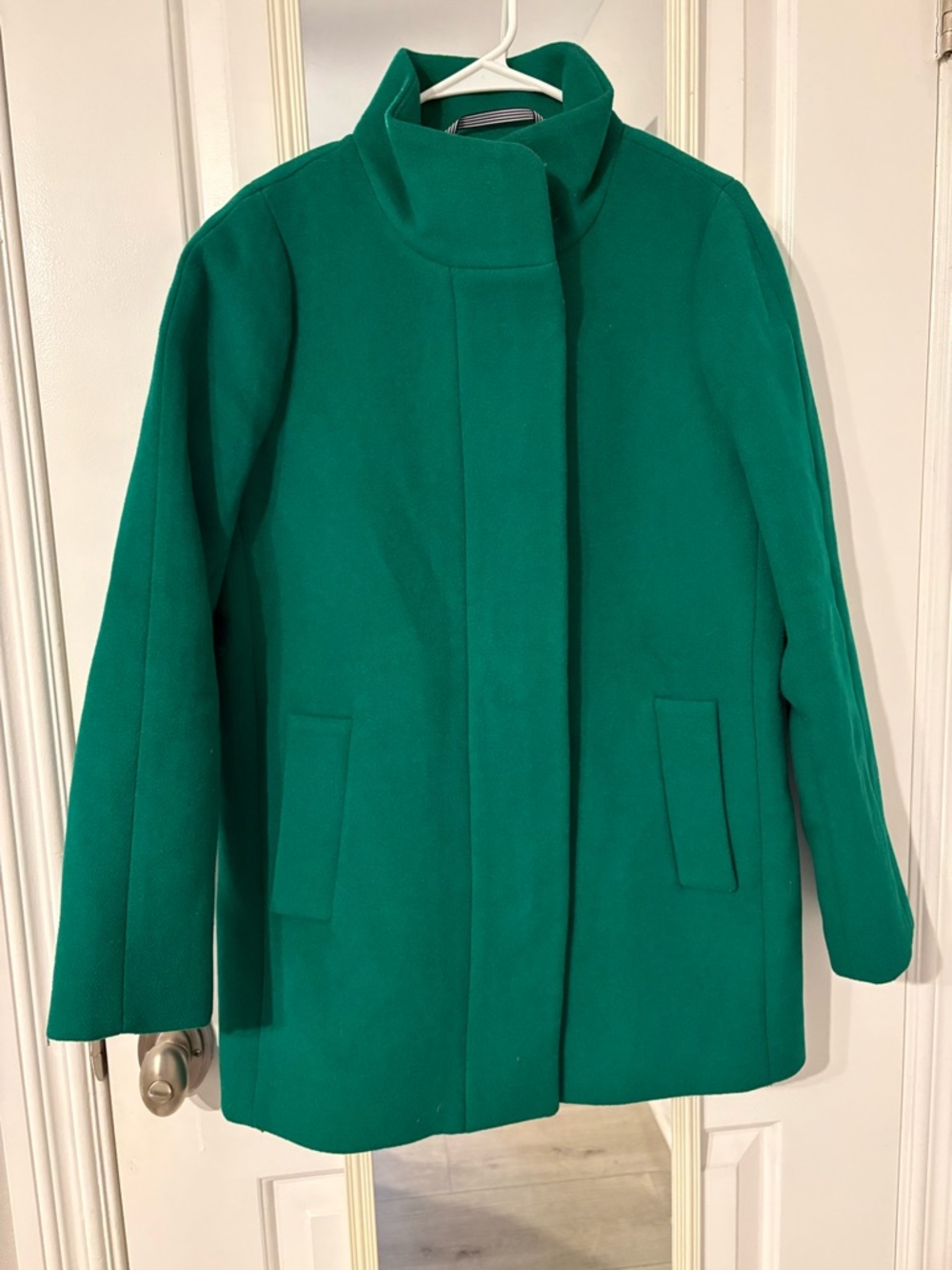 J. Crew Emerald Green Stand-Collar Pea Coat